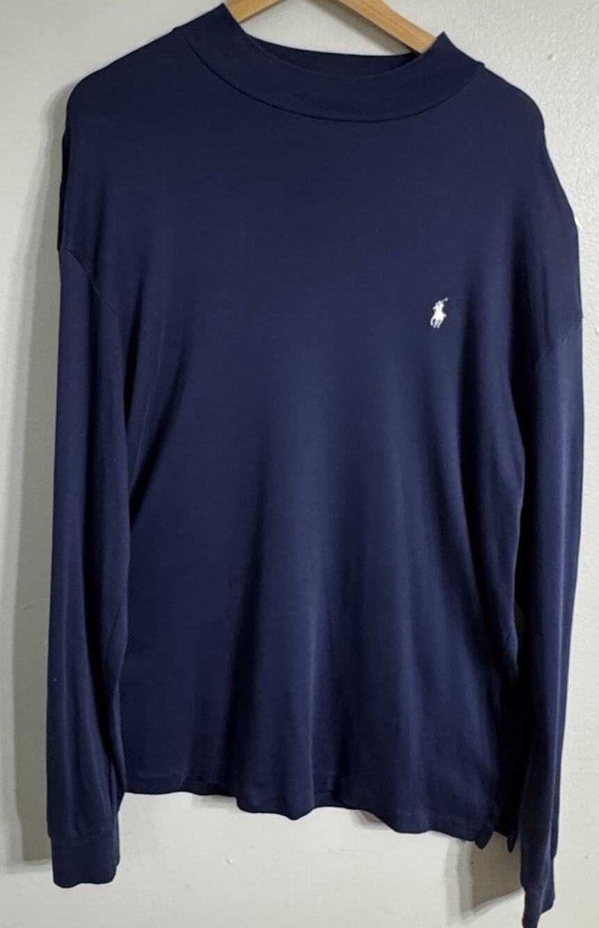 Polo Golf Ralph Lauren Long Sleeve Shirt Mens Large Vintage Navy 90’s Pony Logo